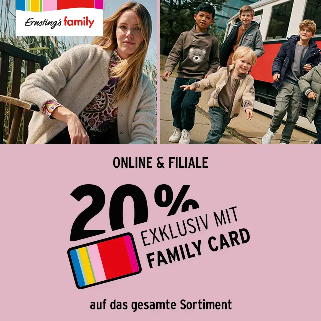 Exklusiv mit der Family Card: 20 % Rabatt!