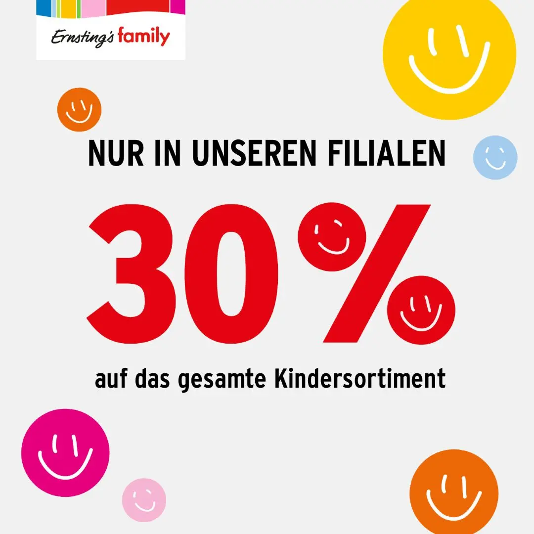 30% bei Ernsting’s family – vom 20. bis 21.11!